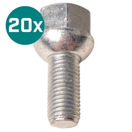 Cantonal Set von 20 Stück - Radschraube - Kugelbund - M12x1,5