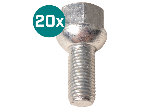 Cantonal Set von 20 Stück - Radschraube - Kugelbund - M12x1,5