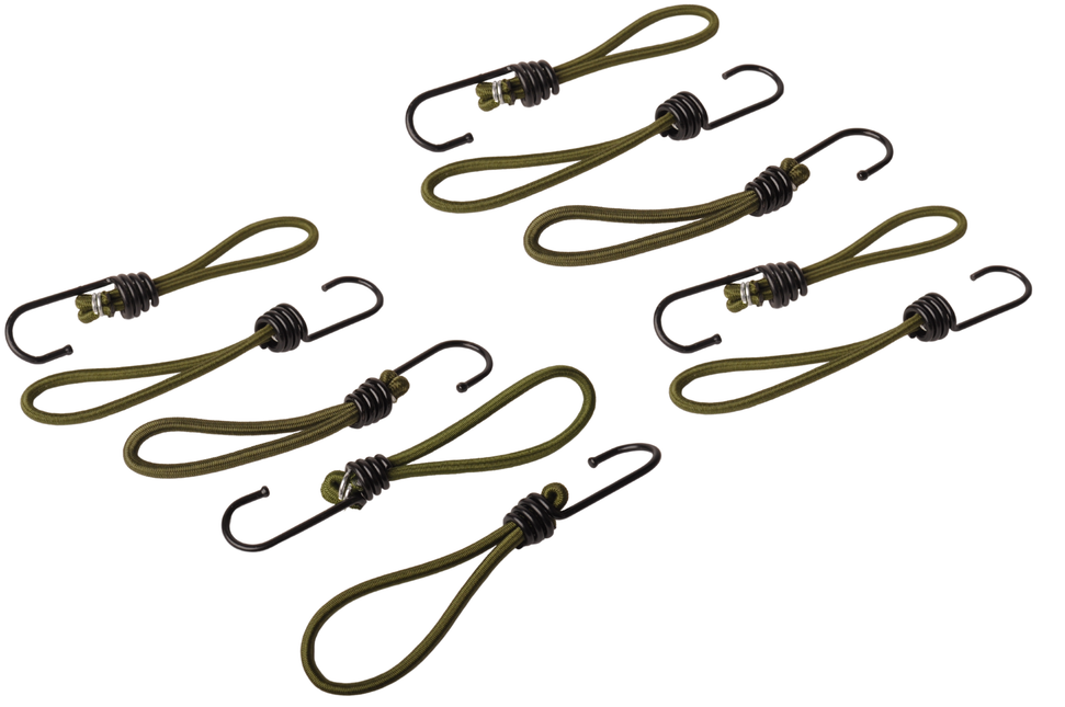 Cantonal Spanngummis mit Haken - 15 cm - dunkelgrün mit schwarzem Haken