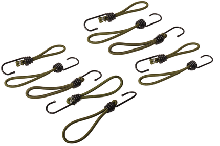 Cantonal Spanngummis mit Haken - 15 cm - dunkelgrün mit schwarzem Haken