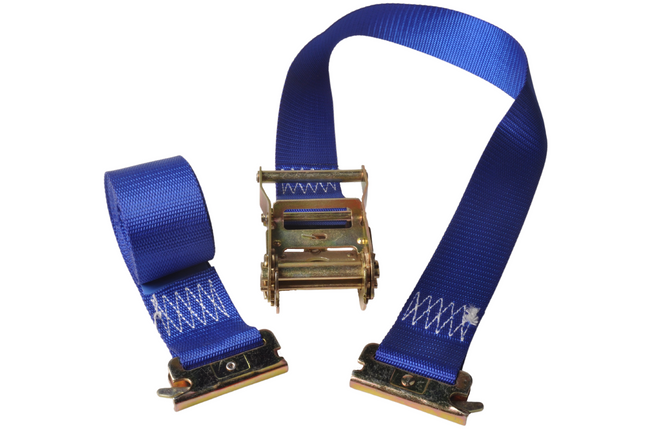 Cantonal Spanngurt - 400x5 cm - blau - Brechlast 500 kg - 2-teilig - inkl. Ratsche und Sicherungsring