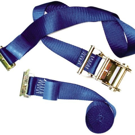 Cantonal Spanngurt - 400x5 cm - blau - Brechlast 500 kg - 2-teilig - inkl. Ratsche und Sicherungsring