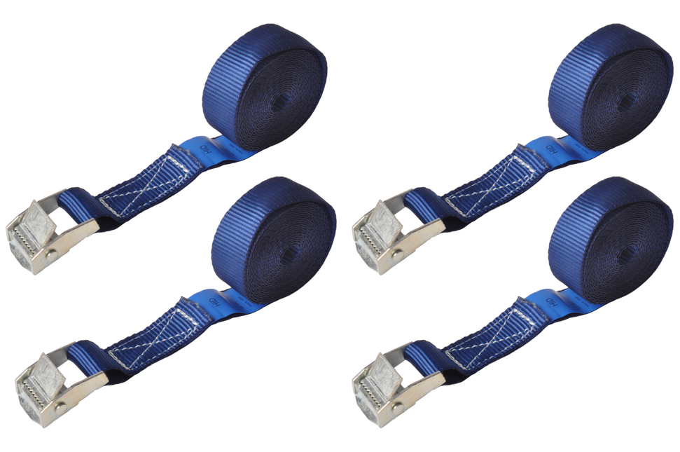 Cantonal Spanngurt blau 300x2,5 cm (250 kg) - Set von 4 Stück