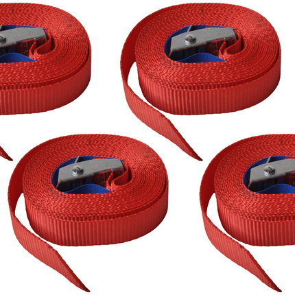 Cantonal Spanngurt rot 300x2,5 cm (250 kg) - Set von 4 Stück