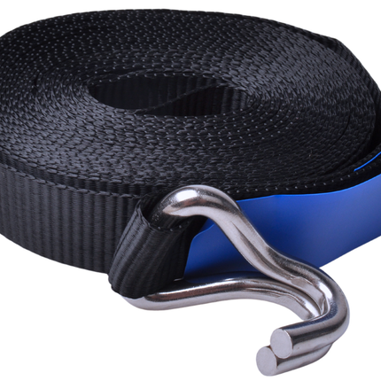 Cantonal Spanngurte schwarz 570x2,5 cm (400 kg) - mit Edelstahlhaken und Ratsche - satz von 2 Stück