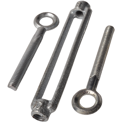 Cantonal Spannschloss aus verzinktem Stahl mit Stahldraht M8 - ausgedreht 230 mm - eingedreht 150 mm