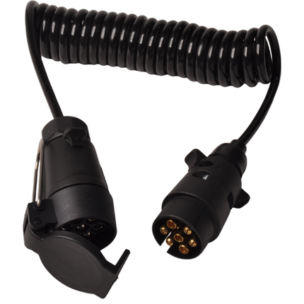Cantonal Spiralförmiges Verlängerungskabel 7-adrig mit 1x 7-poligem Stecker und 1x 7-polige Buchse - 70 bis 175 cm