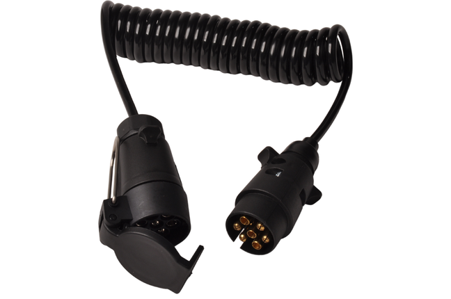 Cantonal Spiralförmiges Verlängerungskabel 7-adrig mit 1x 7-poligem Stecker und 1x 7-polige Buchse - 70 bis 175 cm