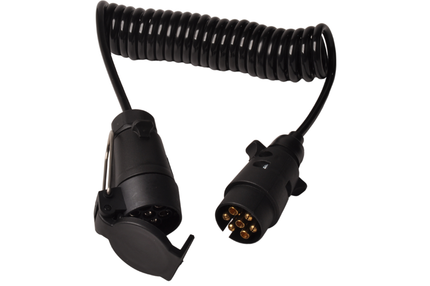 Cantonal Spiralförmiges Verlängerungskabel 7-adrig mit 1x 7-poligem Stecker und 1x 7-polige Buchse - 70 bis 175 cm