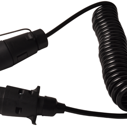 Cantonal Spiralförmiges Verlängerungskabel 7-adrig mit 1x 7-poligem Stecker und 1x 7-polige Buchse - 70 bis 175 cm