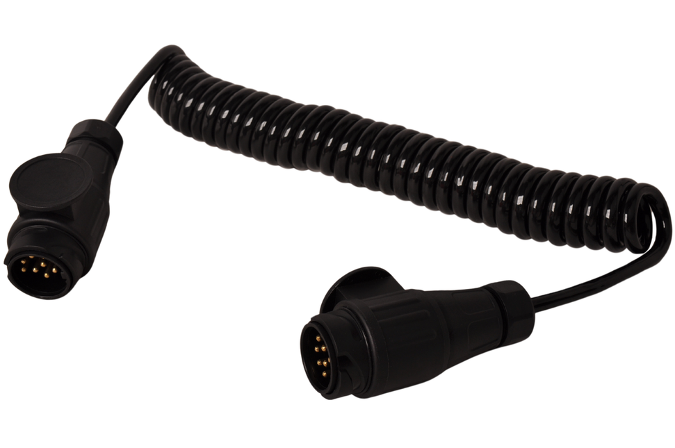 Cantonal Spiralkabel 8-adrig mit 2x 13-poligem Stecker - 90 bis 250 cm