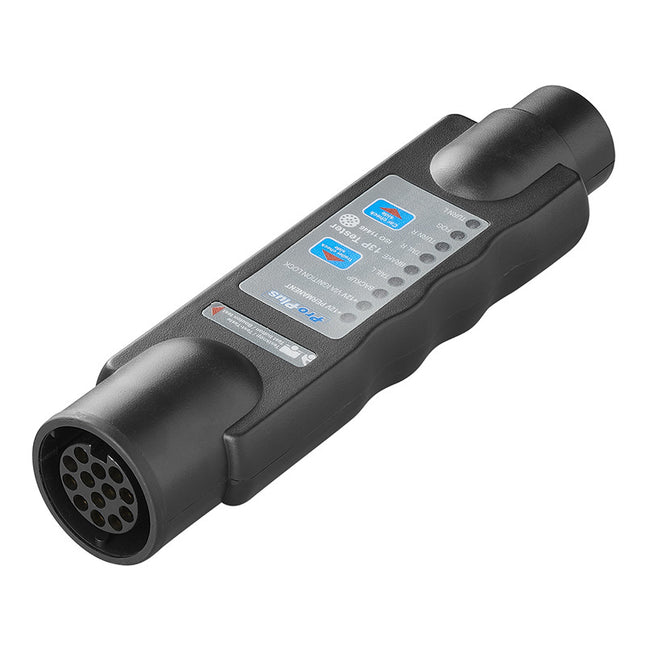 Cantonal Steckdose Tester 13-polig 12 V. Prüft Blinker, Rücklicht, Bremslicht, Rückfahrlicht und Nebelschlussleuchte. Wird mit 9-Volt-Batterien betrieben. ( nicht enthalten )