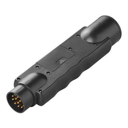Cantonal Steckdose Tester 13-polig 12 V. Prüft Blinker, Rücklicht, Bremslicht, Rückfahrlicht und Nebelschlussleuchte. Wird mit 9-Volt-Batterien betrieben. ( nicht enthalten )