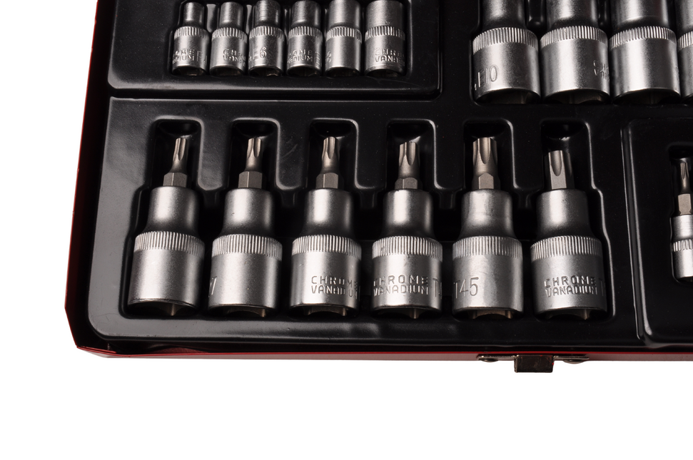 Cantonal Steckschlüssel + Bitsatz 1/4 1/2 Torx - in Metallbox - Chrom-Vanadium Qualität