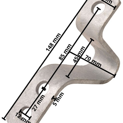 Cantonal Stützbock Deichsel 2 Löcher (112 mm Mittenabstand)