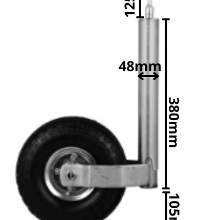Cantonal Stützrad mit Luftreifen 48 mm - Stahlfelge