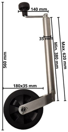 Cantonal Stützrad - rund 35 mm - Kunststofffelge - leicht