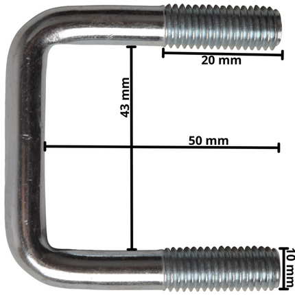 Cantonal U-Bolzen / Bügelschraube M10 50x43 mm