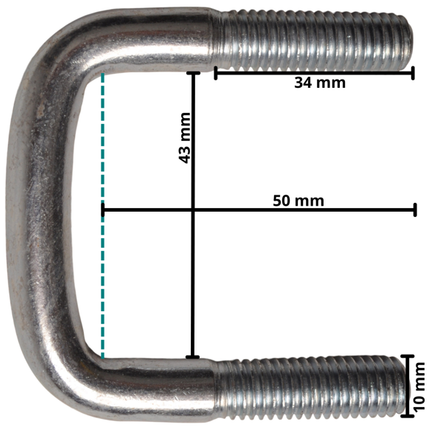Cantonal U-Bügelschrauben / Klemmplatten M10 50x43 mm