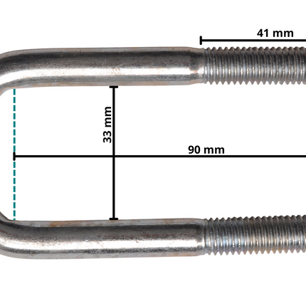Cantonal U-Bügelschrauben / Klemmplatten M10 90x33 mm