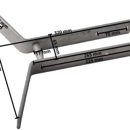 Cantonal Verzinkte Stahlbackenstütze für Kiel - passt auf 60 mm Rohr