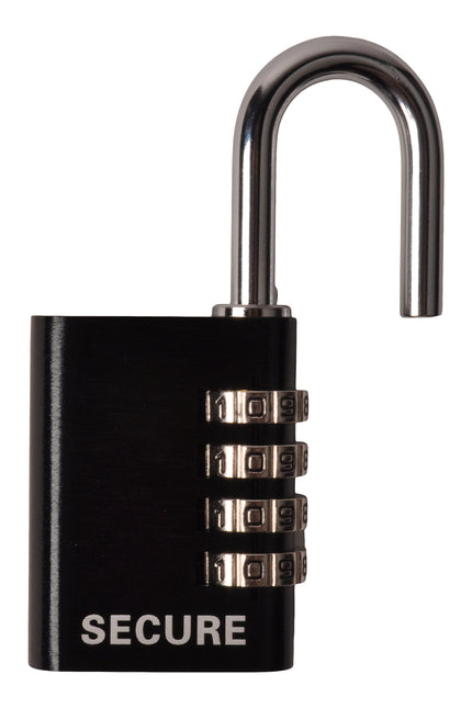 HMF Zahlenschloss Vorhängeschloss 4-stellig - Robustes Schloss Aus Zinklegierung | 5,3x2,4x7,8cm Silber