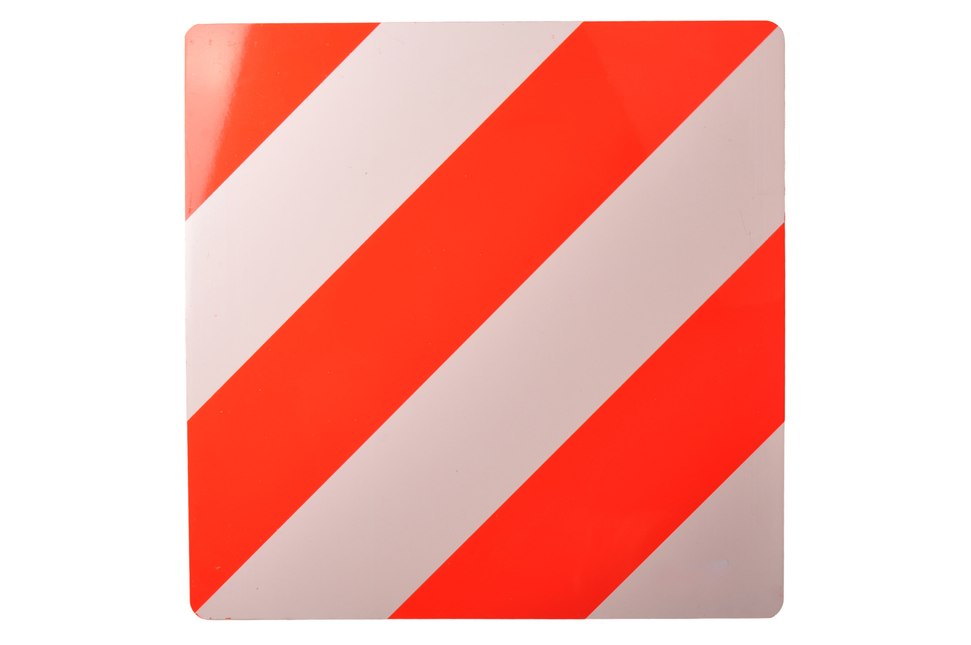 Cantonal Warntafel überstehende Ladung 42,3x42,3 cm ALUMINIUM - extra haltbar