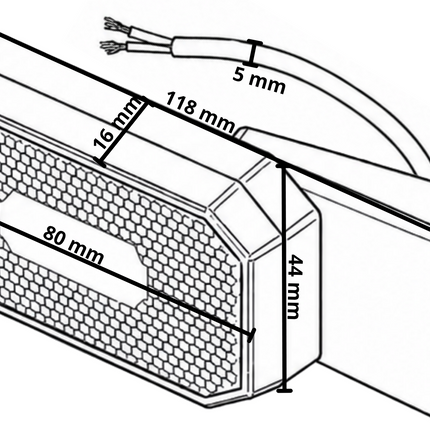 Cantonal Weiße Positionsleuchte- L/R - 12-24V - einschließlich Halterung - weiß