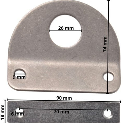 Cantonal Zurröse 90x74 mm - inklusive Gegenstück 90x18x6 mm - passend für Anssems Anhänger - Set von 4 Stück