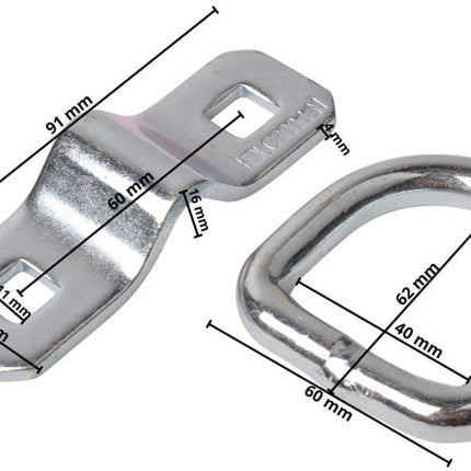 Cantonal Zurrpunkt / Zurröse - 2-teilig - 91x31 mm - Set von 4 Stück