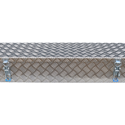 De Haan DE HAAN BOX HE - 1200x380x190 mm - wasser- und staubdichter Deichselbox aus Aluminium-Riffelblech - ausgestattet mit Spannschlössern