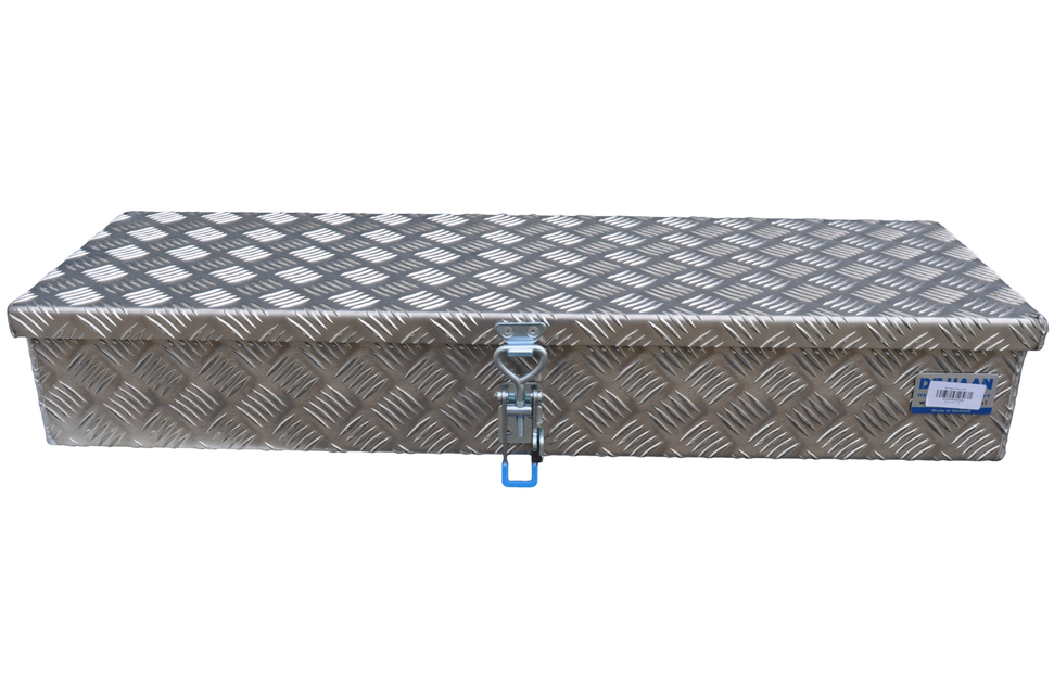 De Haan De Haan Box HM - 900x320x150 mm - wasser- und staubdichte Aluminium-Riffelblech Deichselbox - mit Spannschloss