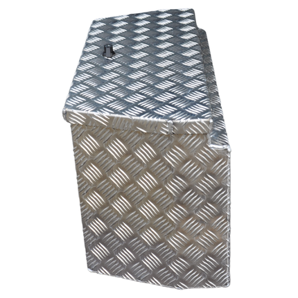 De Haan DE HAAN BOX PBV - wasser- und staubdichter Aluminium-Riffelblech Deichselbox 750x320x400 mm - ausgestattet mit Butterfly-Schloss