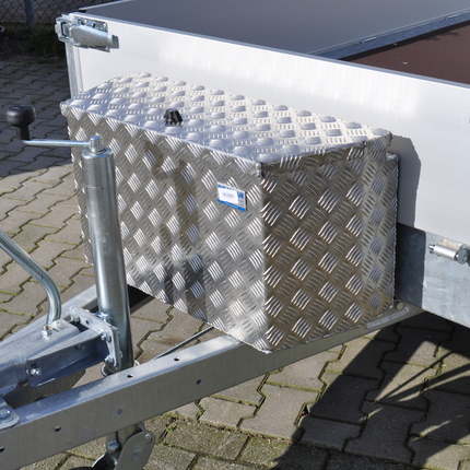 De Haan DE HAAN BOX PBV - wasser- und staubdichter Aluminium-Riffelblech Deichselbox 750x320x400 mm - ausgestattet mit Butterfly-Schloss