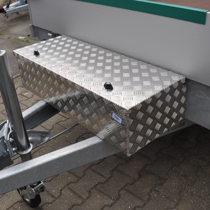 De Haan DE HAAN BOX WXV - 950x400x250 mm - wasser- und staubdichter Aluminium-Riffelblech Deichselbox - mit Butterfly-Schloss