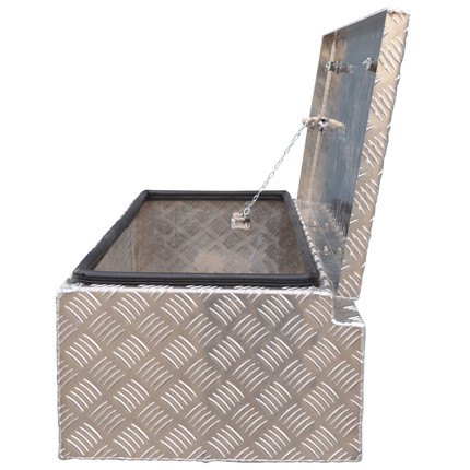 De Haan DE HAAN BOX WXV - 950x400x250 mm - wasser- und staubdichter Aluminium-Riffelblech Deichselbox - mit Butterfly-Schloss