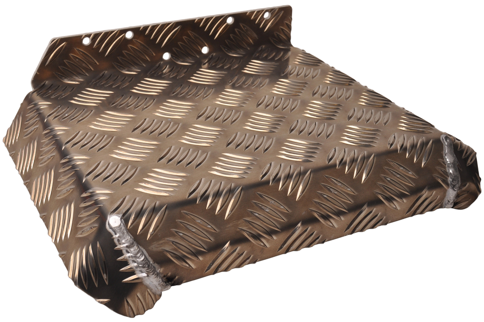 De Haan Halbes Kotflügel links 310x290 mm - geeignet für Hapert Anhänger - Aluminium Riffelblech Material