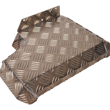 De Haan Halbes Schutzblech links 340x290 mm - geeignet für Hapert Kipper - Aluminium Riffelblech Material