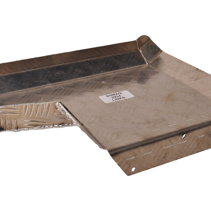De Haan Halbes Schutzblech links 340x290 mm - geeignet für Hapert Kipper - Aluminium Riffelblech Material