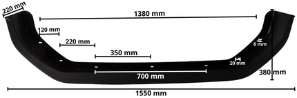De Haan Original Saris/Henra Tandem Kotflügel - 1550x220x380 mm - Umfang 1985 mm