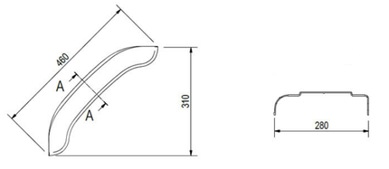 De Haan Original Stema Kotflügel - 460x280x310 mm - Umfang 500 mm