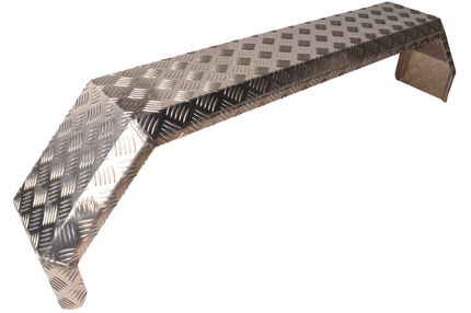 De Haan Tandem Kotflügel - 1400x200x350 mm - Aluminium Riffelblech - 5-kantig