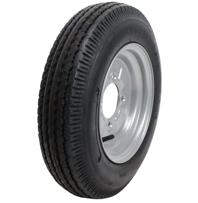 Deli Tire Komplettrad Anhänger - 4.00-10 - Lochkreis: 4x115 - Tragfähigkeit: 275 kg - Nabendurchmesser: 85 mm - 4PR