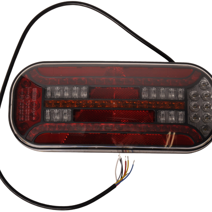 Fristom Anhänger Rückleuchte - Fristom FT-610 LED - links - 302x130x51 mm - mit dynamischem Blinker - 100 cm lose Drahtanschluss