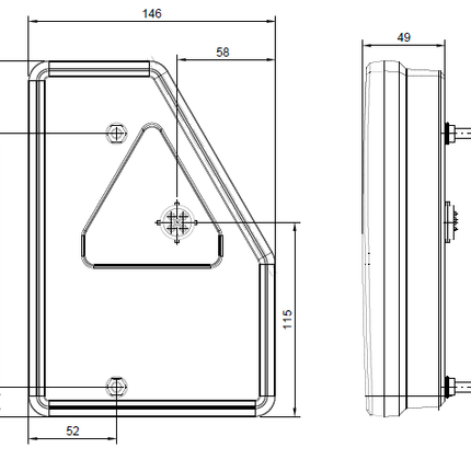 Fristom Fristom FT-130 Rückleuchte links - einschließlich Nebelscheinwerfer - LED 220x110x50,5 mm