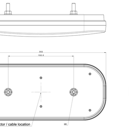 Fristom Fristom FT-610 Rückleuchte  rechts - LED 302x130x51 mm - mit dynamischer Anzeige - 100 cm loser Kabelanschluss