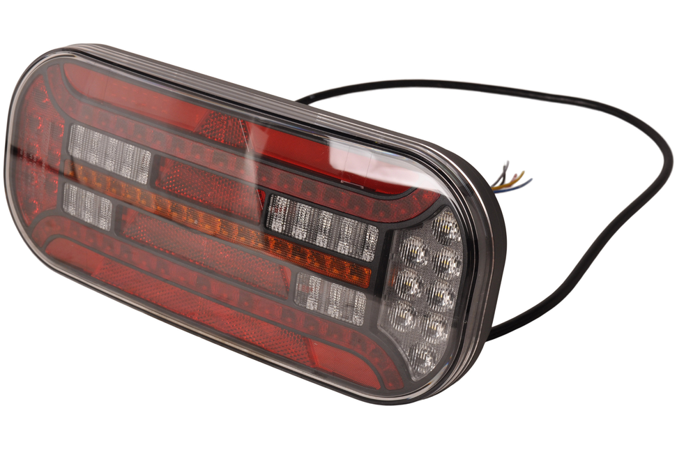 Fristom Rückleuchte - Fristom FT-610 LED - links - 302x130x51 mm - mit dynamischem Blinker - 100 cm lose Drahtanschluss