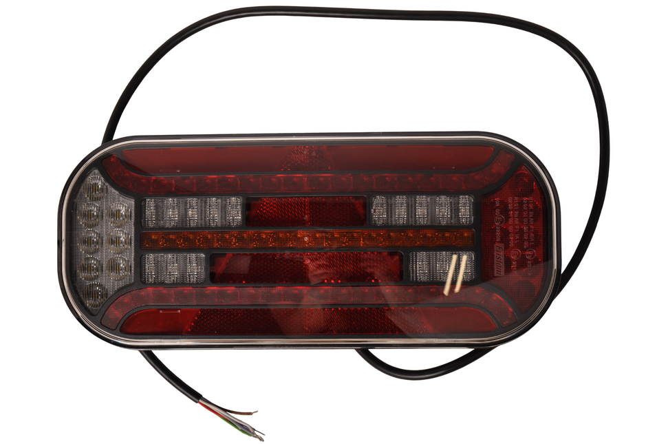 Fristom Rückleuchte - Fristom FT-610 LED - rechts - 302x130x51 mm - mit dynamischem Blinker - 100 cm lose Drahtanschluss