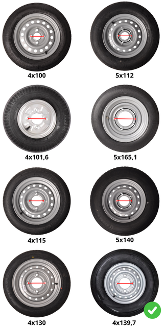 GT RADIAL Ifor Williams Komplettrad 175R13 Reifen + Felge (Lochkreis 4x139,7) 700kg Nabendurchmesser 95,5 mm