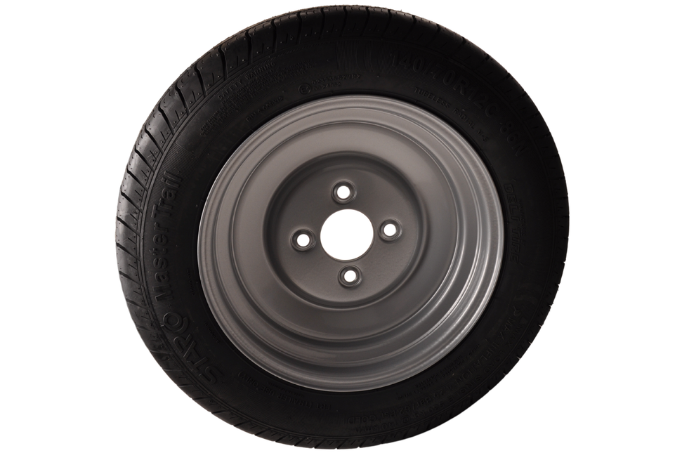 GT RADIAL Komplettrad 12 Zoll - 140/70R12C Reifen + Felge - Opel Pitch: 4x100 - 530 kg - 60 mm Nabendurchmesser